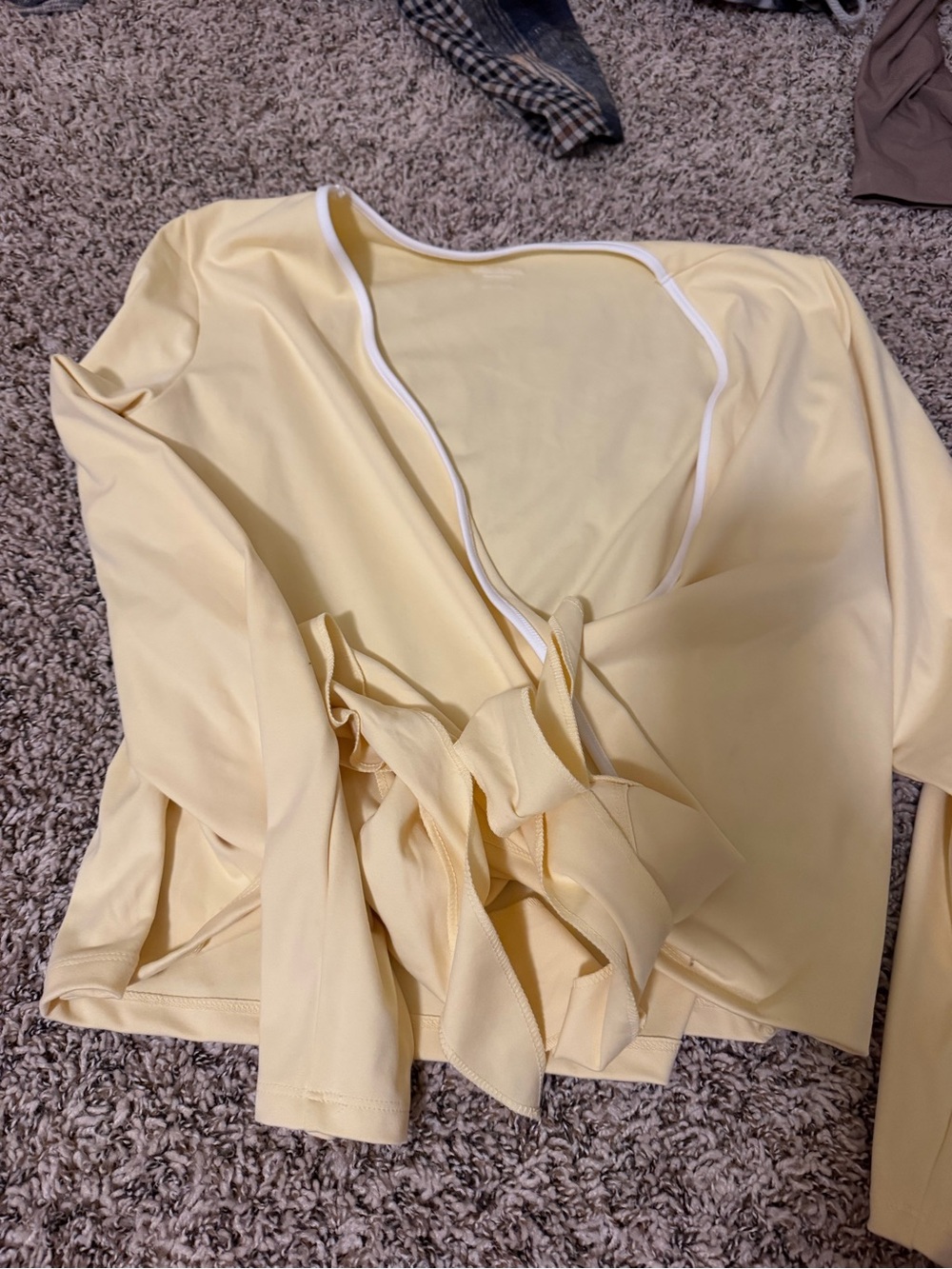 Yellow Tie-Front Women's Top wrap top
